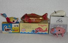 4x Blechspielzeug mit Federwerk und Schlüssel bzw.Friktion in OVP