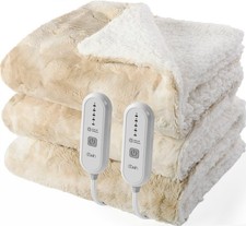 Electric Blanket King Size Faux Fur Sherpa Heated Blankets 100"x 90",Large