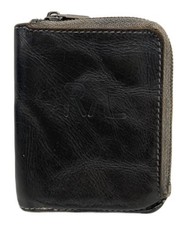 RRL          Double zipper vintage leather wallet black