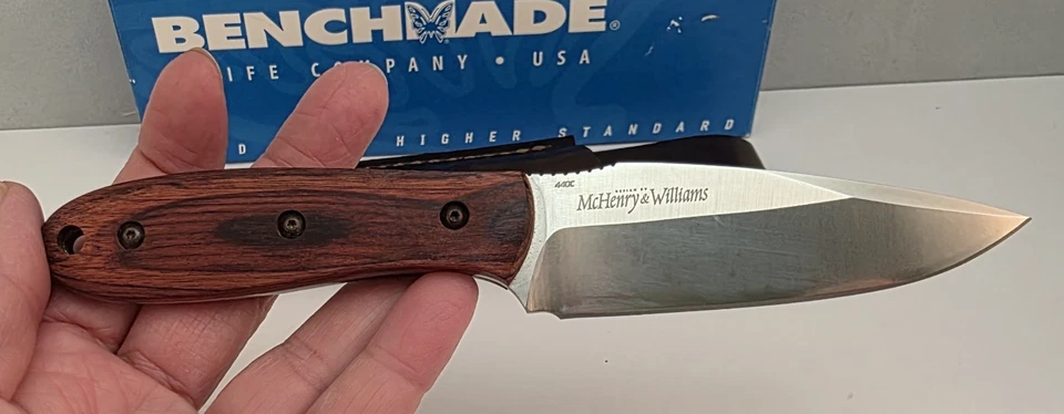 Benchmade 180 Outbounder con funda de cuero 440c hoja fija - Raro Nuevo en caja Foto 3 de 4