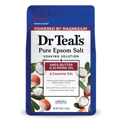Epsom Salt Magnesium Soak, with Shea Butter & Almond Oil, 3 lbs
