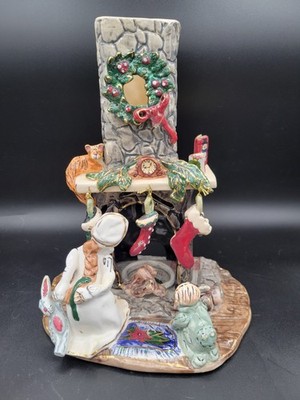 NIGHT BEFORE CHRISTMAS CHIMNEY FIREPLACE HEATHER GOLDMINC 2001 BLUE SKY *As Is