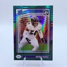 Adisa Isaac 2024 Panini Donruss Optic Green Hyper Rated Rookie #202 Ravens Card. rookie card picture