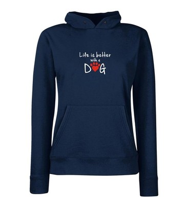  Women's Life is Better with a Dog Sweatshirt - Best with a Dog 
