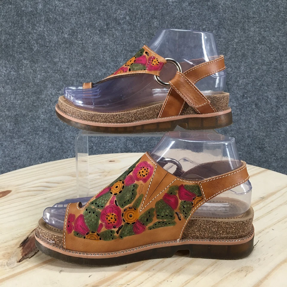 L'Artiste Spring Step Sandals Womens 35 Samya Slingback Brown Floral Casual Flat - Image 2 of 4