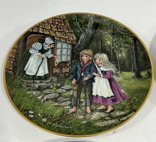 6 FAIRY TALE THEME PLATES KAISER W. GERMANY Bright Colors Gold Rim - Bild 2 von 10