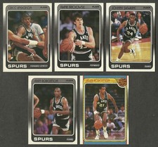 1988-89 Fleer San Antonio Spurs 5 Card Team Set Alvin Robertson Johnny Dawkins