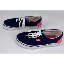 VANS Era Sneakers Youth Size 2 Navy Pink Heel Pop Girls Boys Skate Shoes MINT