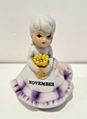Vintage Porzellan Figur Monat November Geburtstag Krone Marke Sammlerstück