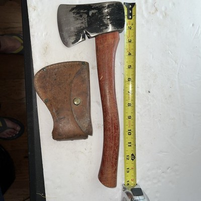 Plumb USA Axe Hatchet + Scabbard W Belt Loops  Like Boy Scout 14  Red Handle