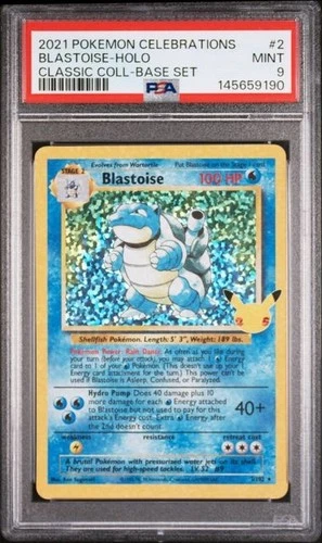 Blastoise 2/102 Celebrations: Classic Collection Holo PSA 9 Mint