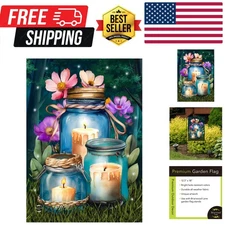 Double-Sided Garden Flag - Be a Light Jars in Bold Colors, 18'' x 12.5''