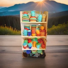 Fiestaware Vintage Teacup + Saucer Set Fiesta HLC USA @Pepper’s Antiques@1930’s@