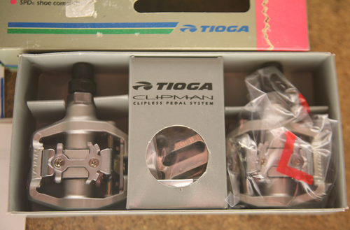 Retro Oldschool NOS NEW NIB Tioga Clipman SPD mountainbike pedals pedalset cleat - Picture 2 of 6