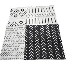 Decorative Throw Pillow Covers Set of 4 Black White for Cushions Sofa Bed 17x17"
