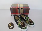 A BATHING APE BAPE FRESH KICKS KIDS SLIP ON TRAINERS CAMOUFLAGE 18cm NEW IN BOX
