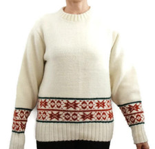 Vintage 70s Knit Fair Isle Pullover Sweater Boho Retro