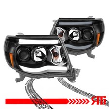 Projector Headlights Top Bottom Drl Black Housing 05-11 Toyota Tacoma Trd Sport
