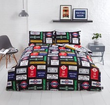 Transport for London Underground Signs Reversible Duvet Cover Bedding Set