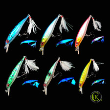 6x 7cm Wobbler UV Aktiv Twitchbait Crankbait Shad Kunstköder Hecht Barsch Zander