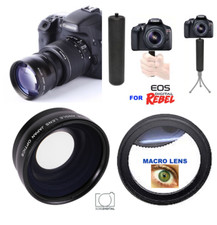 WIDE ANGLE LENS  MACRO LENS  GRIP FOR CANON EOS REBEL T3 T3I T4 T4I T5 T5I T6