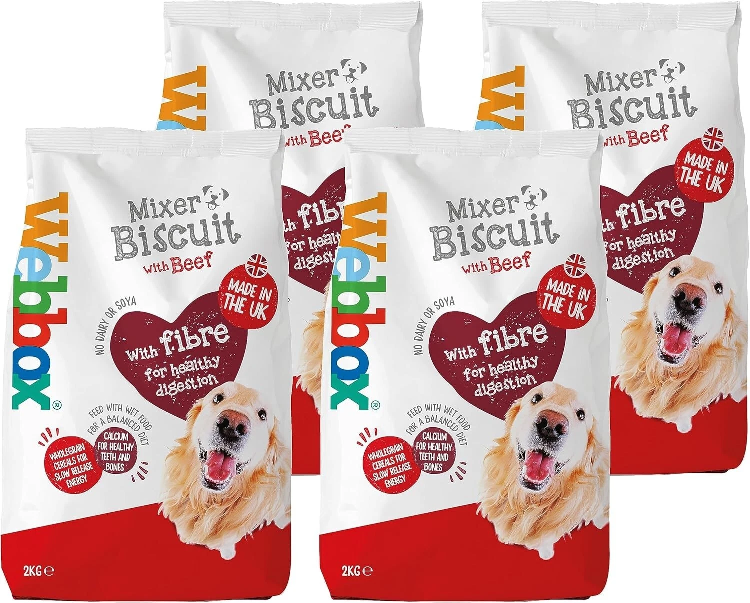 Webbox Mixer Biscuit Dry Dog Food (Adult), Beef - Wholegrain Cereals and Fibre..