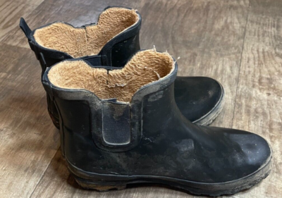 Chooka Rain Boots Womens Size Black Faux Fur Lined Waterproof