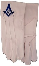Masonic Master MASON Senior Deacon Collar Worshipful XL Size 100 Cotton Gloves