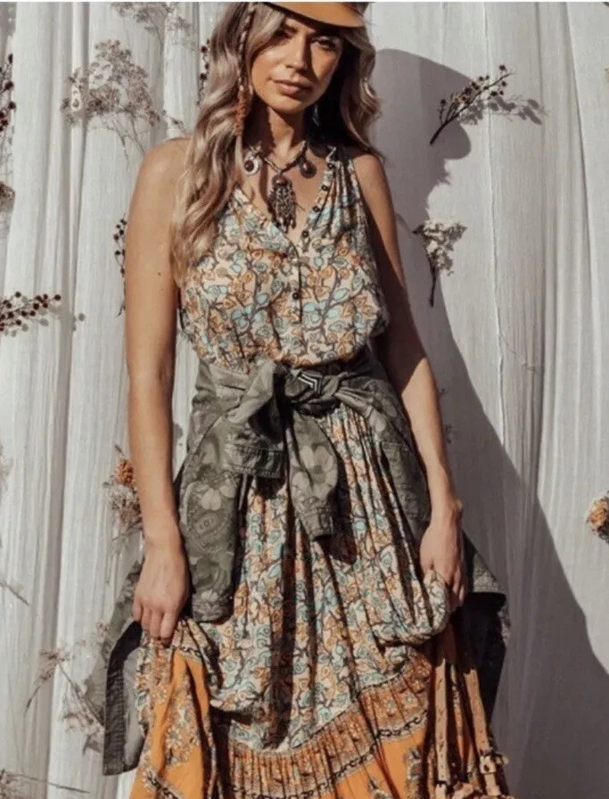 New Spell and the Gypsy delirium maxi Dress Yellow Boho Bohemian
