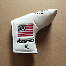 1x White Golf Blade Putter Head Cover Pu Headcover for Pebble Beach Golf Links  