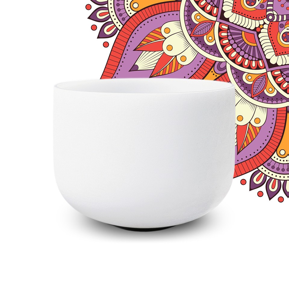 CVNC 432Hz 12"C Root Chakra Frosted Quartz Crystal Singing Bowl | eBay