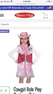 melissa and doug cowgirl costume