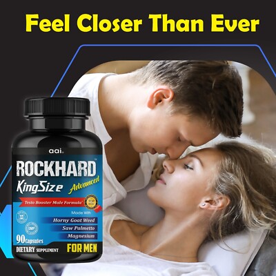 Rock Hard Testosterone Booster for Men Libido Booster Enhancement Pills Stamina