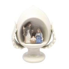 PUMO salentino Bianco con NATIVITA' Colorata, Sacra Famiglia decorazione in Cera