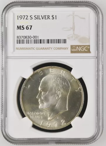 NGC MS 67 1972 S Eisenhower Silver Dollar