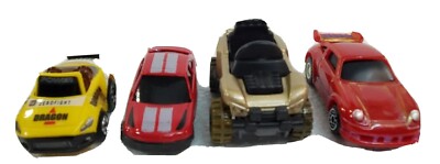 Lot of 4 Diecast Cars Toy Vehicles Assorted Makes Models Some Pull n Go