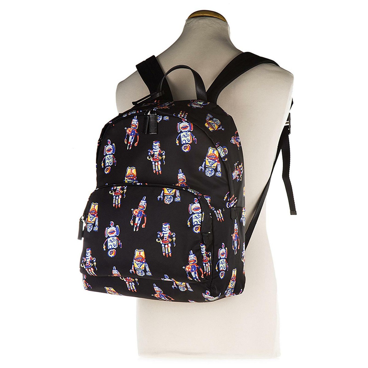 ★関税送料込 PRADA★ヴィンテージ TESSUTO ROBBOT バックパック PRADA Black Robot Print Backpack Rucksack Bag [RRP £1550] | eBay