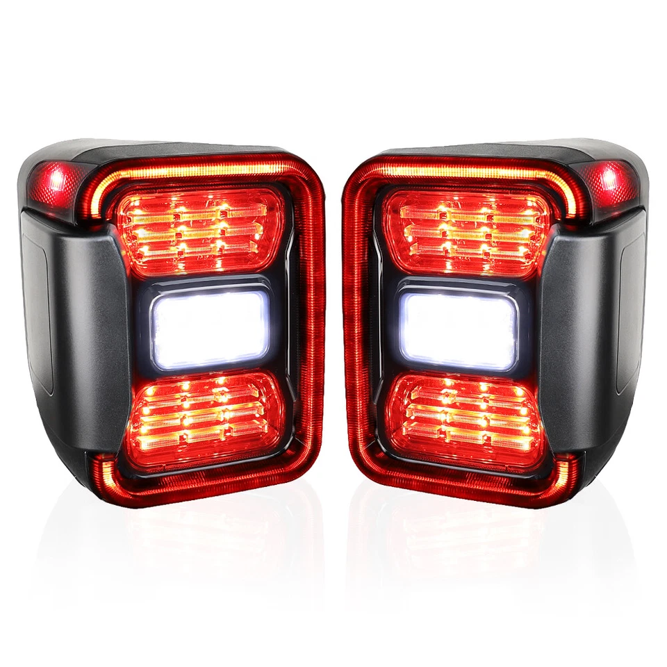 一对烟雾 LED 尾灯适用于吉普角斗士 JT Sport Overland Rubicon 2020 - 2022 — 第 2/4 张图片