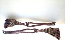 1 Pair Purple Luxury Curtain Holdbacks / Beaded Tie Backs