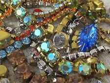 100% SWAROVSKI RHINESTONE CHAIN ROPE SETTINGS LOT VTG NOS DESIGN FINDINGS CRAFTS