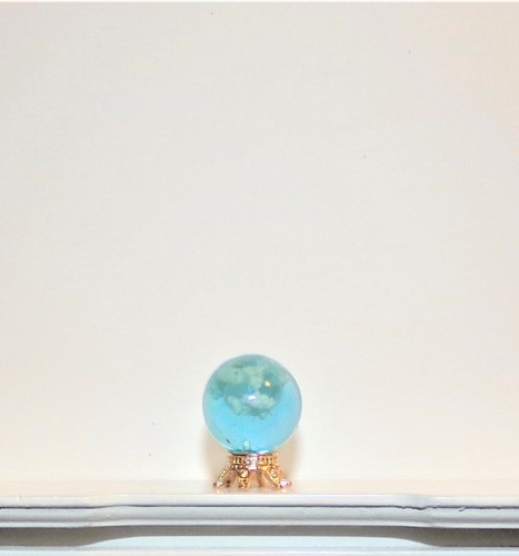 NEW! LOVELY 1:12 DOLLHOUSE MINIATURE BLUE SKY WITH CLOUDS GLASS DOME GLOBE $40 - Picture 6 of 8