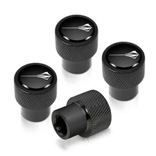 Chevy Corvette C8 Stingray Logo Black on Black Aluminum Tire Valve Stem Caps