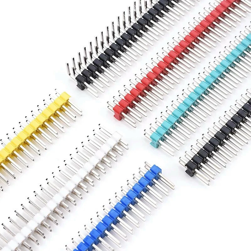 5 conectores de PCB de placa de pan de 2,54 mm de cabezal macho color 40 pines fila simple/doble Foto 2 de 4