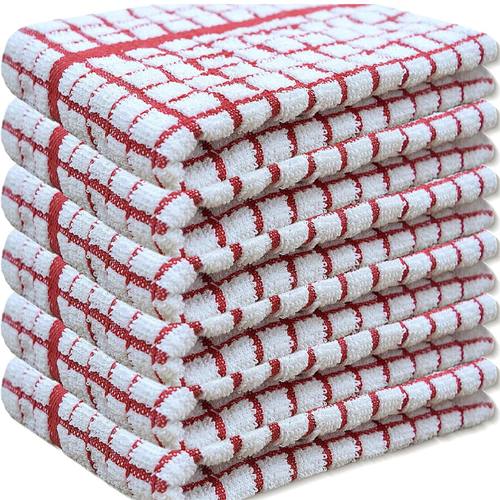 Paquete de 6 toallas de té grandes - 45x65 cm 100 % algodón toalla de cocina suave a cuadros de lujo - Imagen 27 de 29