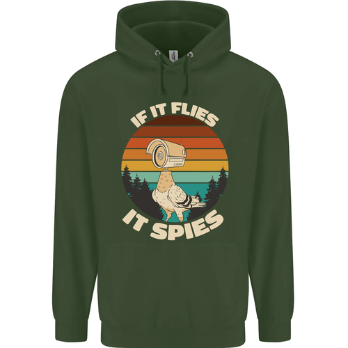 If Flies it Spies Conspiracy Theory Birds Funny Childrens Kids Hoodie - Picture 48 of 72