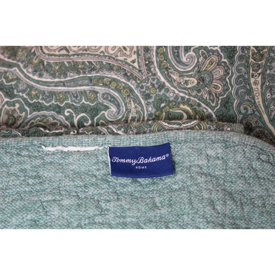 Tommy Bahama Coverlet Paisley 91303 King Size Blue Medallion Green - Image 3 of 4