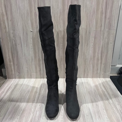 Traumpaar Overknee-Stiefel Blockabsatz grau Overknee-Stiefel Damengröße 9 - Bild 2 von 12