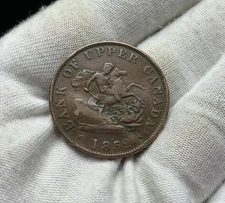 1852 Bank of Upper Canada Half Penny Token B324