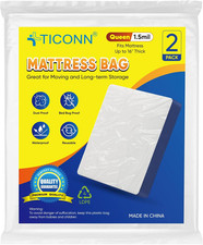 2PK Plastic Mattress Bag for Moving Storage, Waterproof Mattress Protector Cover