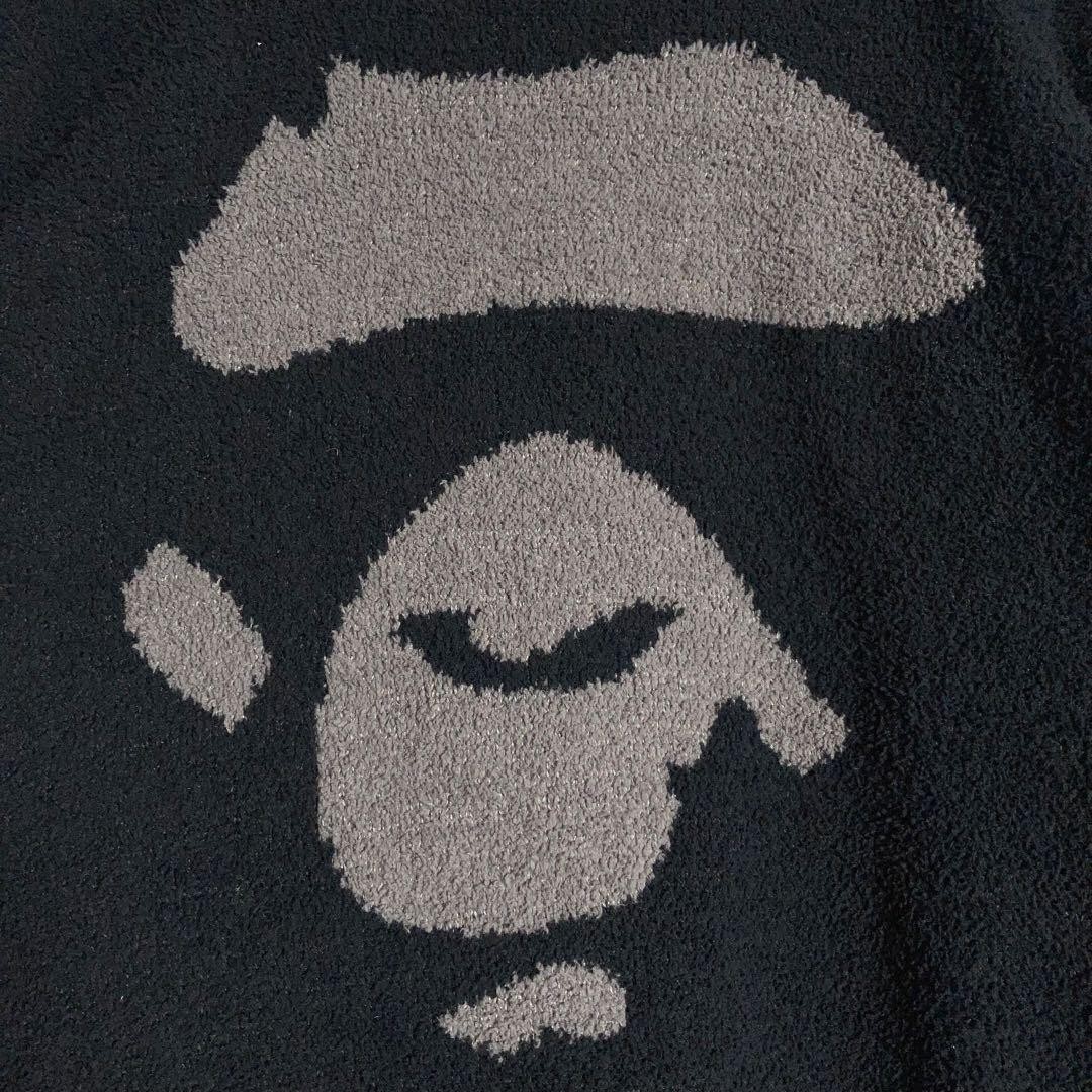 A Bathing Ape Fleece Jacket Full Zip Logo Black L Used thumbnail 6